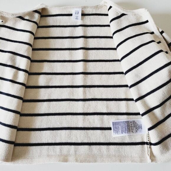 GAP Baby Button Cardigan In Bold Navy Stripe Size 5 Years GUC - Picture 9 of 11
